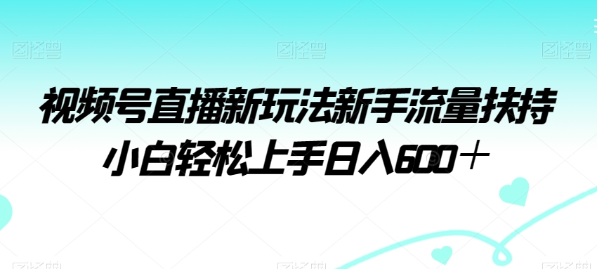 视频号直播新玩法新手流量扶持小白轻松上手日入600＋-副业宝典
