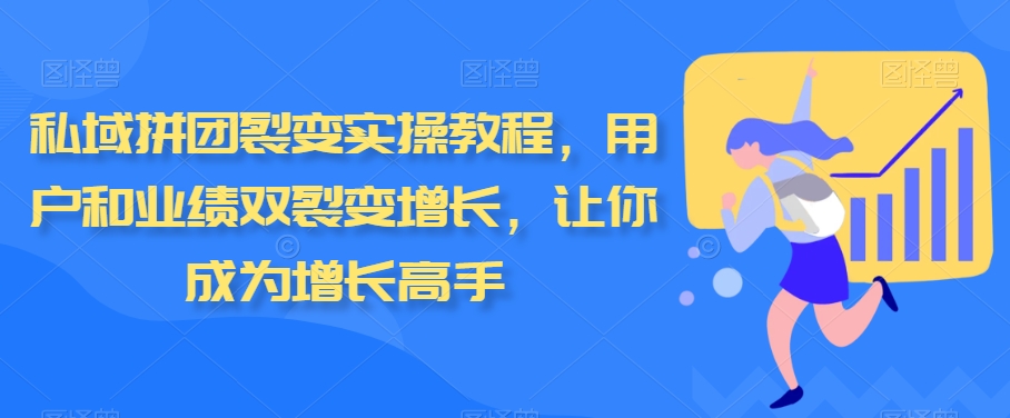 私域拼团裂变实操教程，用户和业绩双裂变增长，让你成为增长高手-副业宝典