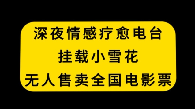 深夜情感疗愈电台，挂载小雪花，无人售卖全国电影票-副业宝典