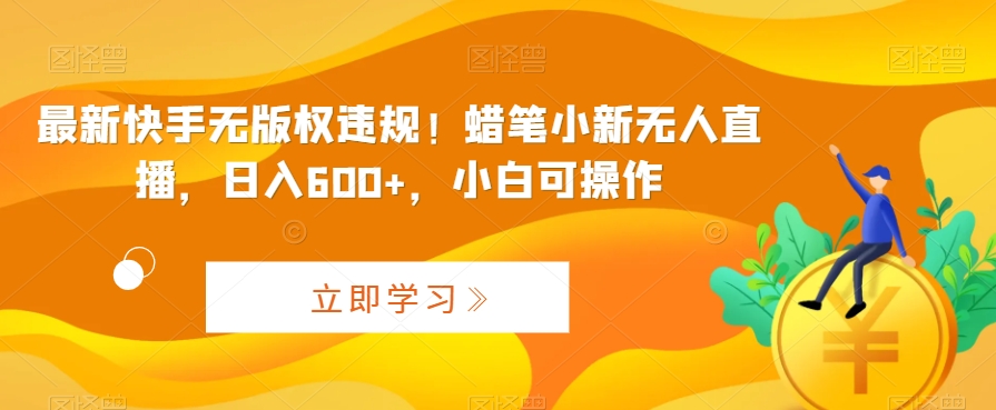 最新快手无版权违规！蜡笔小新无人直播，日入600+，小白可操作-副业宝典