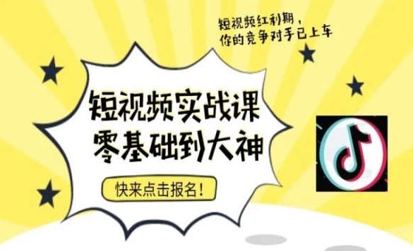 短视频零基础落地实操训练营，短视频实战课零基础到大神-副业宝典