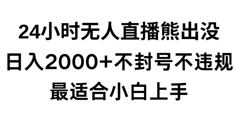 快手24小时无人直播熊出没，不封直播间，不违规，日入2000+，最适合小白上手，保姆式教学-副业宝典