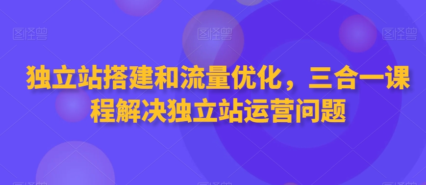 独立站搭建和流量优化，三合一课程解决独立站运营问题-副业宝典