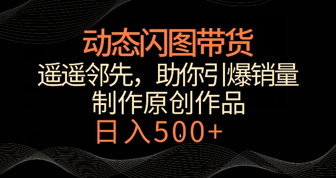 动态闪图带货，遥遥领先，冷门玩法，助你轻松引爆销量，日赚500+-副业宝典