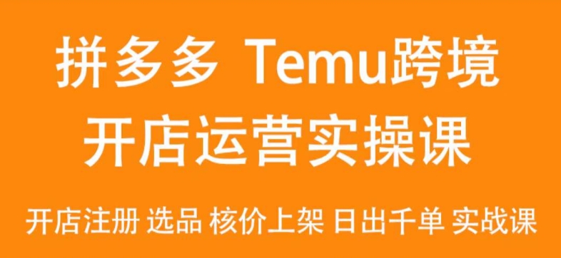 2024Temu最新玩法，Temu跨境开店运营实操课，开店注册/选品/核价上架/日出千单实战课-副业宝典