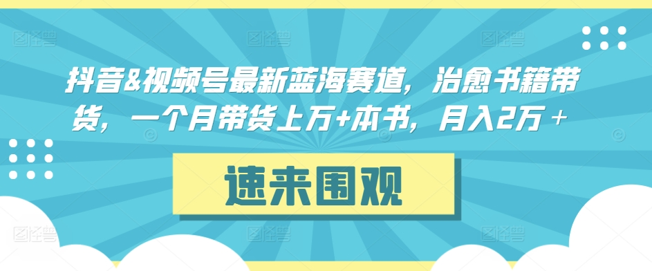 抖音&视频号最新蓝海赛道，治愈书籍带货，一个月带货上万+本书，月入2万＋-副业宝典