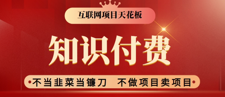 2024互联网项目天花板，新手小白也可以通过知识付费月入10W，实现财富自由-副业宝典