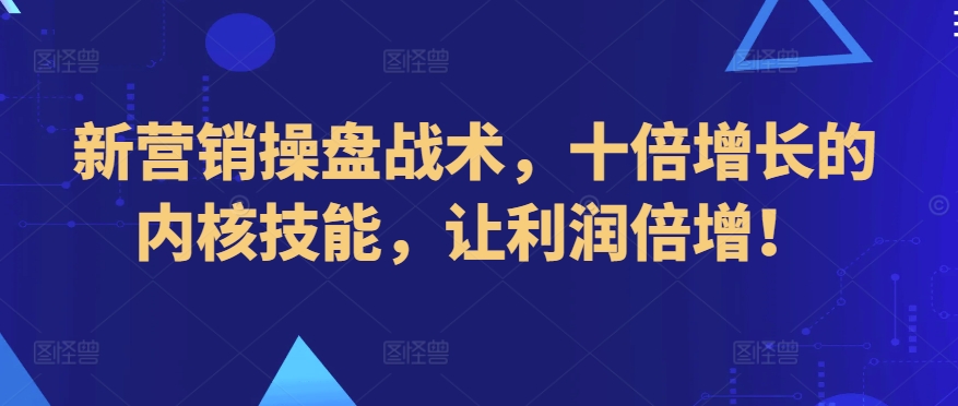 新营销操盘战术，十倍增长的内核技能，让利润倍增！-副业宝典