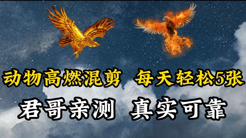 动物超燃混剪，每天轻松5张，剪辑简单大家爱看-副业宝典