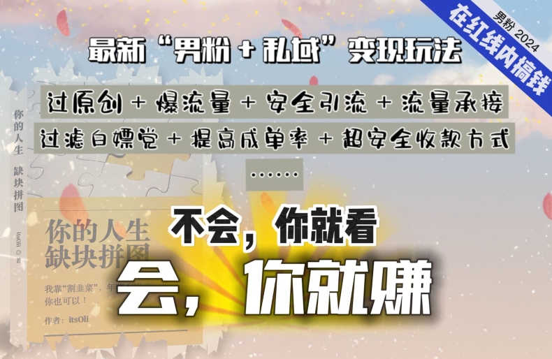 2024，“男粉+私域”还是最耐造、最赚、最轻松、最愉快的变现方式-副业宝典