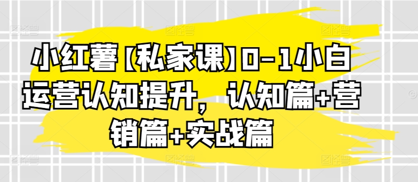 小红薯【私家课】0-1小白运营认知提升，认知篇+营销篇+实战篇-副业宝典