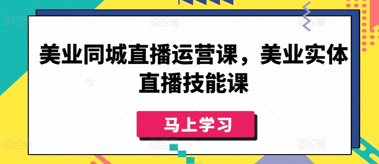 美业同城直播运营课，美业实体直播技能课-副业宝典