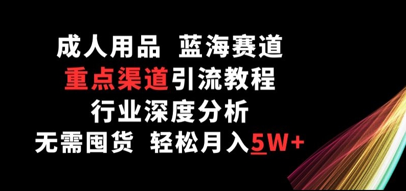 成人用品，蓝海赛道，重点渠道引流教程，行业深度分析，无需囤货，轻松月入5W+-副业宝典