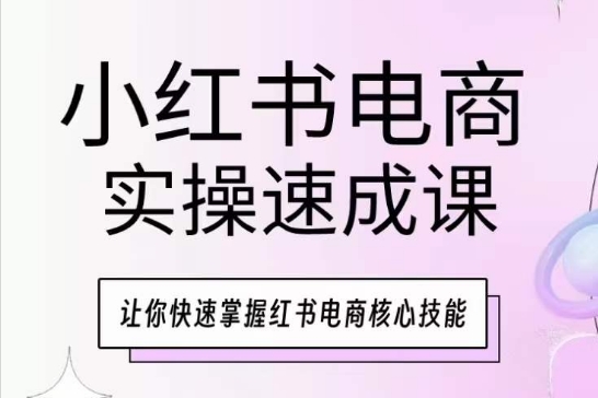 小红书电商实操速成课，让你快速掌握红书电商核心技能-副业宝典