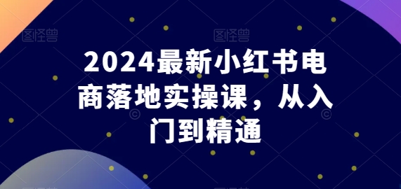 2024最新小红书电商落地实操课，从入门到精通-副业宝典