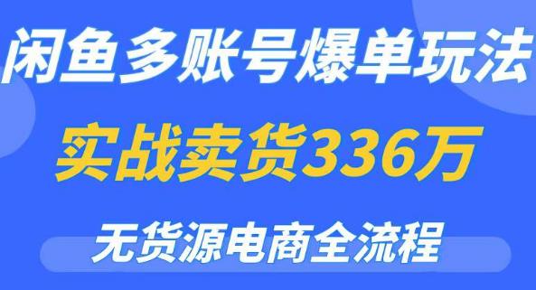 闲鱼多账号爆单玩法，无货源电商全流程，超简单的0门槛变现项目【揭秘】-副业宝典
