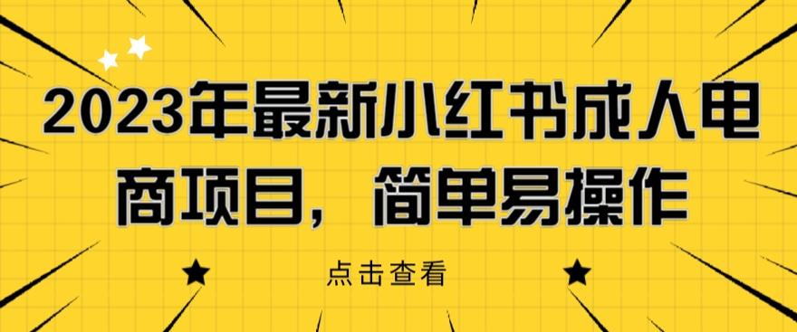 2023年最新小红书成人电商项目，简单易操作【详细教程】【揭秘】-副业宝典