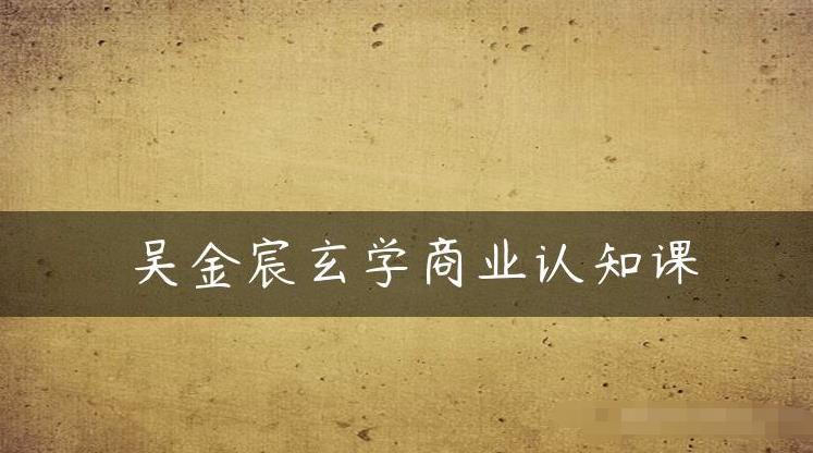 吴金宸玄学商业认知课，传统文化商业认知课-副业宝典