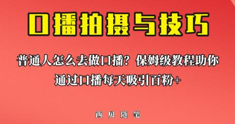 普通人怎么做口播？保姆级教程助你通过口播日引百粉【揭秘】-副业宝典