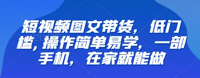 【推荐】短视频图文带货，低门槛,操作简单易学，一部手机，在家就能做-副业宝典