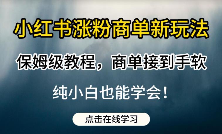 小红书涨粉商单新玩法，保姆级教程，商单接到手软，纯小白也能学会【揭秘】-副业宝典