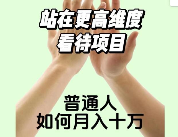 2023最火项目：站在更高维度看待项目，普通人如何月入十万【揭秘】-副业宝典