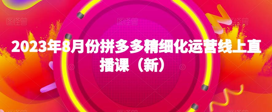 2023年8月份拼多多精细化运营线上直播课（新）-副业宝典