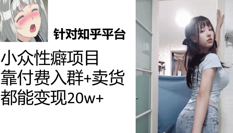 一个月入袋3w，知乎小众性癖项目，Lsp的钱才是最好赚的【揭秘】-副业宝典
