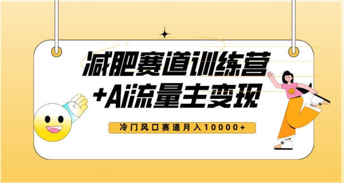 全新减肥赛道AI流量主+训练营变现玩法教程，蓝海冷门赛道小白轻松上手，月入10000+【揭秘】-副业宝典