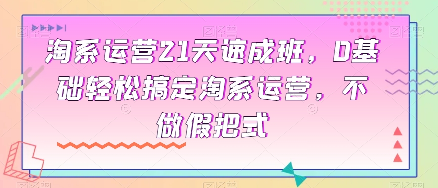 淘系运营21天速成班，0基础轻松搞定淘系运营，不做假把式-副业宝典