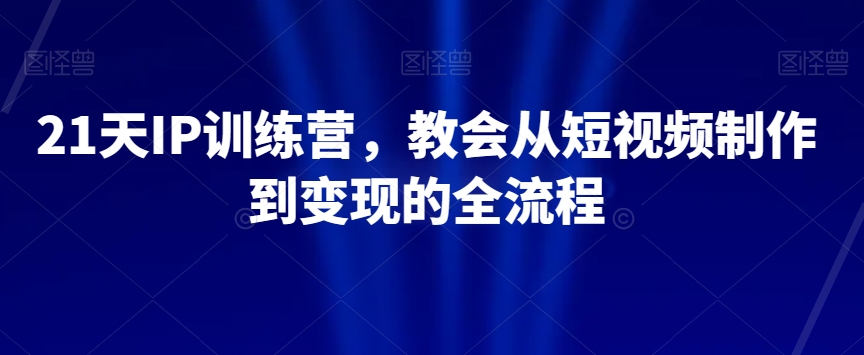21天IP训练营，教会从短视频制作到变现的全流程-副业宝典