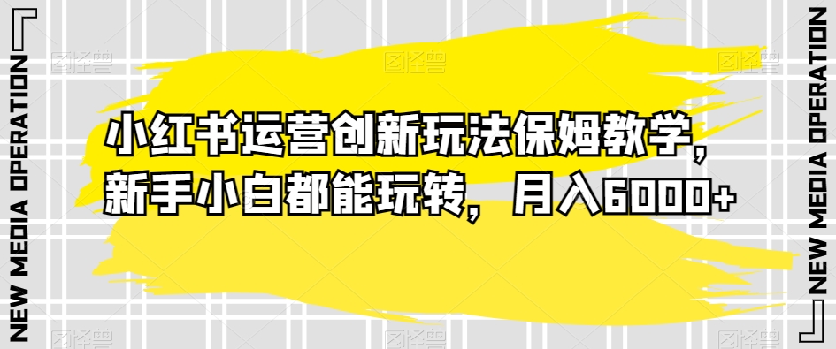 小红书运营创新玩法保姆教学，新手小白都能玩转，月入6000+【揭秘】-副业宝典