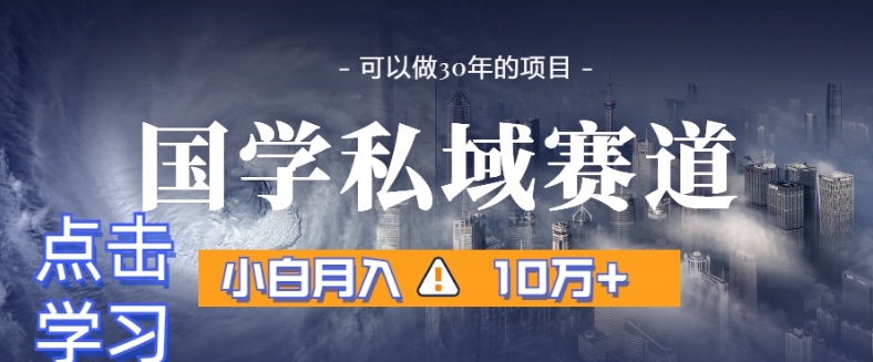 暴力国学私域赛道，小白月入10万+，引流+转化完整流程【揭秘】-副业宝典