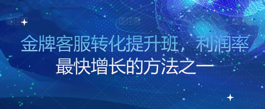 金牌客服转化提升班，利润率最快增长的方法之一-副业宝典