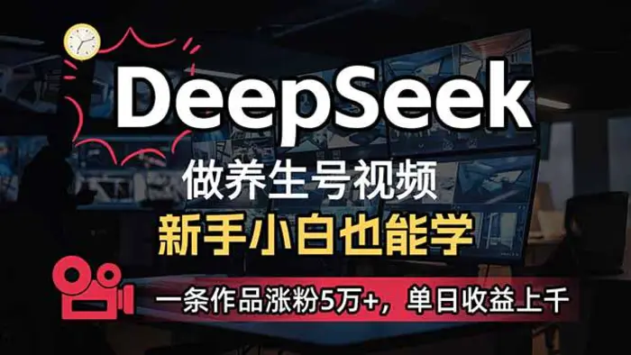 （14199期）小白用DeepSeek做养生号，一条作品涨粉5万+，单日收益上千-副业宝典