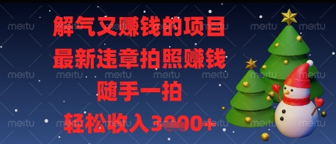 解气又挣钱的项目，最新违章拍照挣钱，随手一拍，轻松收入多张-副业宝典
