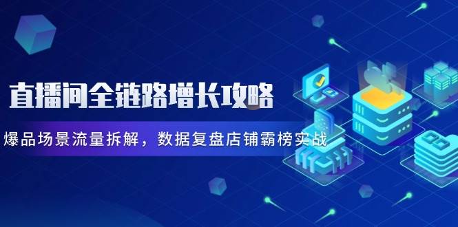 直播间全链路增长攻略，爆品场景流量拆解，数据复盘店铺霸榜实战-副业宝典