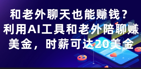 和老外聊天也能挣钱？利用AI工具和老外陪聊挣美金，时薪可达20刀-副业宝典