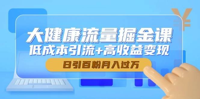 大健康流量掘金课，低成本引流+高收益变现，日引百粉月入过万-副业宝典