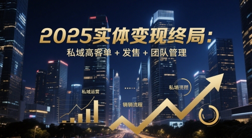 2025实体变现终局：私域高客单+发售+团队管理-副业宝典