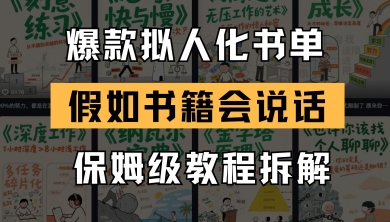 最新爆款拟人化书单玩法，假如书籍会说话，保姆级教程-副业宝典