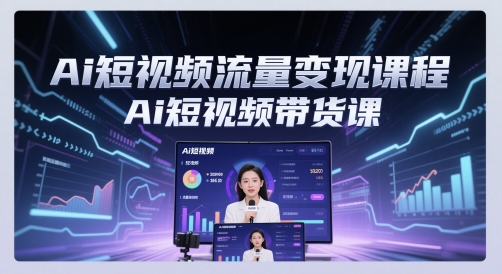 Ai短视频流量变现课程，Ai短视频带货课-副业宝典