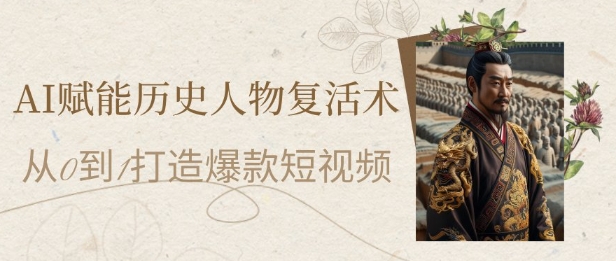 AI赋能历史人物复活术：从0到1打造爆款短视频，7天涨粉10W，小白也能月入过1W-副业宝典