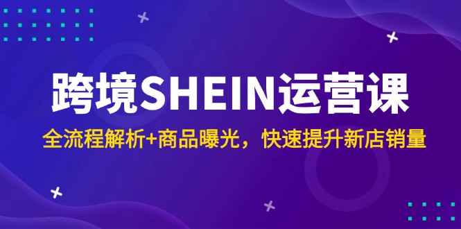 （14832期）跨境SHEIN运营课，全流程解析+商品曝光，快速提升新店销量-副业宝典