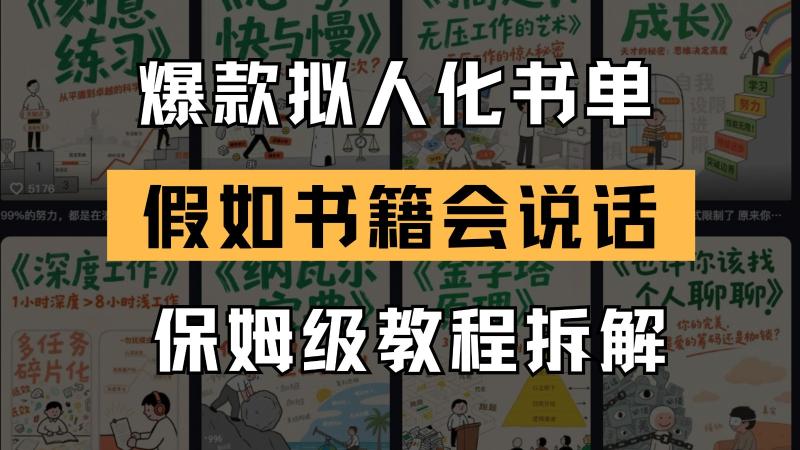最新爆款拟人化书单玩法 假如书籍会说话 保姆级教程-副业宝典