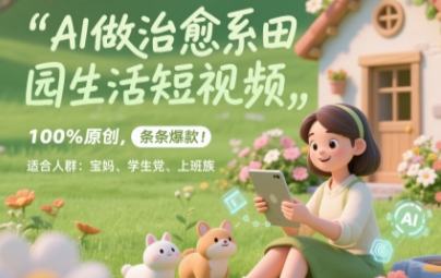AI做治愈系田园生活短视频，100%原创，条条爆款，无脑矩阵， 适合小白-副业宝典