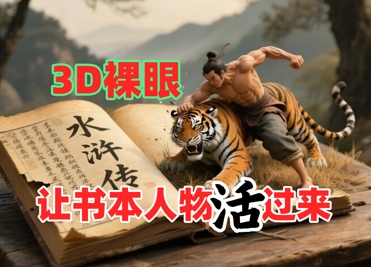 书本人物裸眼3D视频，新的玩法，流量超猛，保姆级教程-副业宝典