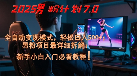 2025男粉计划7.0，全自动变现模式，轻松日入5张+，新手小白必看课程-副业宝典