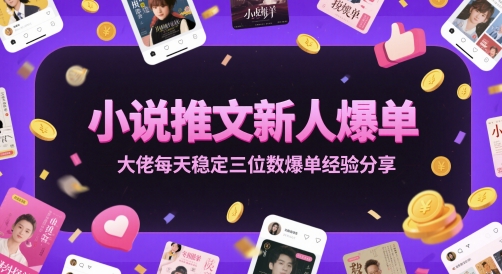 小说推文新人爆单大佬每天稳定三位数爆单经验分享-副业宝典