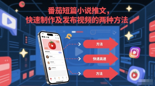 番茄短篇小说推文，快速制作及发布视频的两种方法-副业宝典